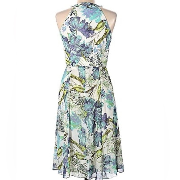 Lovely By Adrianna papel Sleeveless, high neck, 12 multi color, blue knee length - Picture 3 of 10